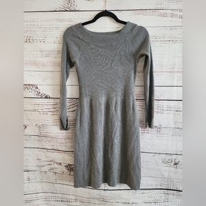White house black market S Longsleve Sweater Dress gray